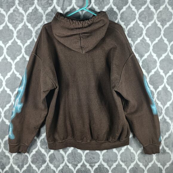 Metallica Hoodie Mens Large Brown Lightning Pullover Sweatshirt Band Rock - Picture 3 of 7